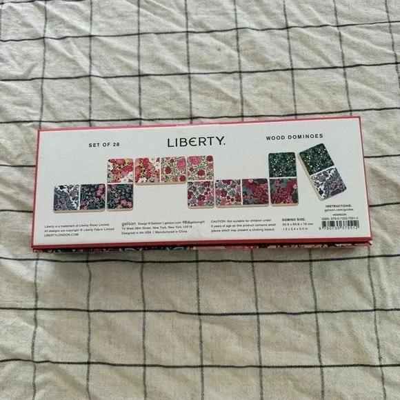 Anthropologie home liberty london dominoes set box floral colorful game wooden